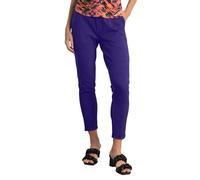 Enorsia Womens Jersey Chino Trousers with Elasticated Waist, Hook and Bar, Cropped Length, Handy Pockets and Soft Touch Cotton Fabric (Blue, 14)