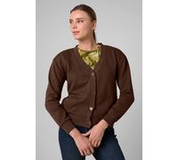 Enorsia Women's Knitted Cardigan Sweater with Front buttons Details in Brown | Size: 8