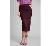 Enorsia Women's Lace Midi Skirt In Maroon Maroon