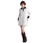 Enorsia Women's Laced Collar Design Jersey Tailored Minidress - Elegant Long Sleeve Dress with Buttoned Cuffs and Lace Details for Chic Style (White, 10)