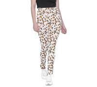 Enorsia Womens Leopard Print Regular Length Leggings with Elasticated Waistband, Super Stretchy, Perfect All-Over Print Legging for Fashionable Outfits (UK, Numeric, 14, Slim, Regular, White)