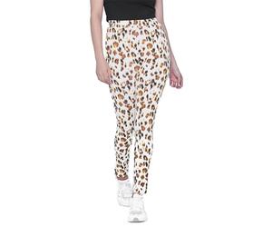 Enorsia Womens Leopard Print Regular Length Leggings with Elasticated Waistband, Super Stretchy, Perfect All-Over Print Legging for Fashionable Outfits (UK, Numeric, 14, Slim, Regular, White)