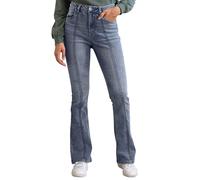 Enorsia Womens Lift Skinny and Shape Low Rise Flared Jeans with Branded Button, Zip Fly Fastening (Light Blue, 16)
