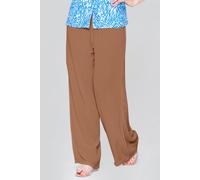 Enorsia Women's Lightweight Crepe Viscose Wide-Leg Trousers in Orange | Size: 16 Enorsia Orange 16