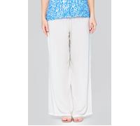 Enorsia Women's Lightweight Crepe Viscose Wide-Leg Trousers in White | Size: 8 Enorsia White 8