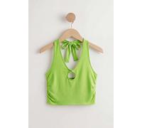 Enorsia Women's Lightweight Jersey Pyjama Tops in Green | Size: 12