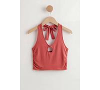 Enorsia Women's Lightweight Jersey Pyjama Tops in Red | Size: 16