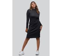 Enorsia Women's Long Sleeve Crepe Jersey Mini Dress in Black | Size: 14