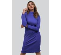Enorsia Women's Long Sleeve Crepe Jersey Mini Dress in Blue | Size: 8
