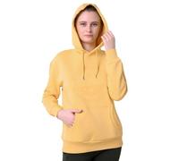 Enorsia Womens Long Sleeve Drop Shoulder Printed Hoodie with Kangaroo Pocket and Elasticated Rib Waist and oft Cotton Fabric (UK, Numeric, 8, Regular, Regular, Yellow)