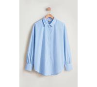 Enorsia Women's Long Sleeve Stripe Poplin Shirt in Blue | Size: 16