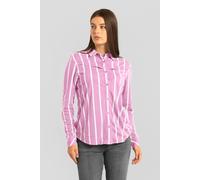 Enorsia Women's Long Sleeve Striped Smart Shirt in Pink | Size: 14