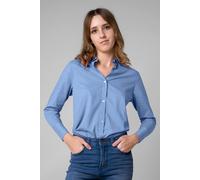 Enorsia Women's Long Sleeve Work Shirt in Blue | Size: 14