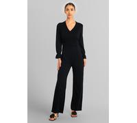 Enorsia Women's Long Sleeve Wrap Jumpsuit in Black | Size: 18 Enorsia Black 18