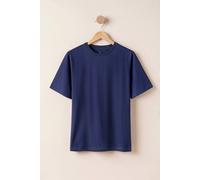 Enorsia Women's Lose Fit Heavyweight Crew Neck T-Shirt in Navy | Size: 16
