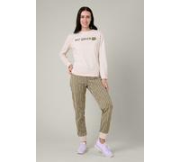 Enorsia Women's Nap Queen Printed Nightwear Set in Cream | Size: 14 Enorsia Cream 14