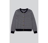 Enorsia Women's Navy Striped Kinitted Cardigan Sweater | Size: Small
