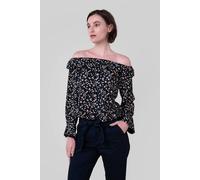 Enorsia Women's Off Shoulder Bardot Top in Black | Size: 16