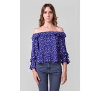 Enorsia Women's Off Shoulder Bardot Top in Blue | Size: 14 Enorsia Blue 14