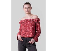 Enorsia Women's Off Shoulder Bardot Top in Red | Size: 18