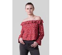 Enorsia Women's Off Shoulder Bardot Top in Red | Size: 8 Enorsia Red 8