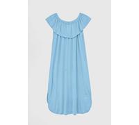 Enorsia Women's Off Shoulder Ruffle Jersey Nightdress in Blue | Size: 10