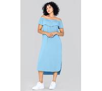 Enorsia Women's Off Shoulder Ruffle Jersey Nightdress in Blue | Size: 12 Enorsia Blue 12