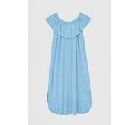 Enorsia Women's Off Shoulder Ruffle Jersey Nightdress in Blue | Size: 16 Enorsia Blue 16