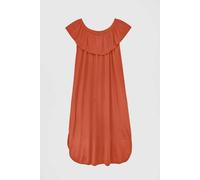 Enorsia Women's Off Shoulder Ruffle Jersey Nightdress in Orange | Size: 18