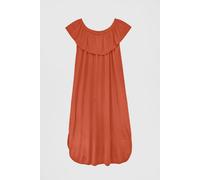 Enorsia Women's Off Shoulder Ruffle Jersey Nightdress in Orange | Size: 18 Enorsia Orange 18