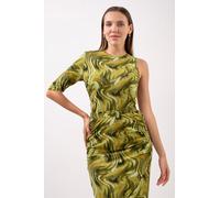 Enorsia Women's One-Shoulder Fluid Printed Tops in Green | Size: 12 Enorsia Green 12