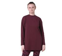 Enorsia Womens Oversized Textured Ribbed Top - Crew Neck Long Sleeve with Side Slit Comfortable Loose Fit for Casual Style with Soft Fabric (UK, Numeric, 14, Regular, Regular, Red)