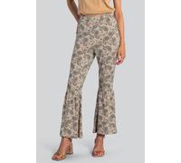 Enorsia Women's Paisley Printed Flared Sharara Pant in Cream | Size: 18
