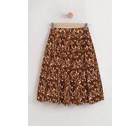 Enorsia Women's Paisley Printed Tiered Midi Skirt In Brown Brown