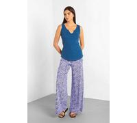 Enorsia Women's Paisley Printed Wide Leg Trouser in Blue | Size: 16 Enorsia Blue 16