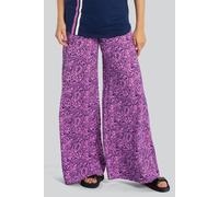 Enorsia Women's Paisley Printed Wide Leg Trouser in Pink | Size: 16
