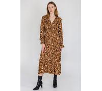 Enorsia Women's Paisley Viscose Midi Dress in Brown | Size: 10 Enorsia Brown 10