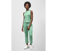 Enorsia Women's Perfect Combed Cotton Soft Rib Vest & Crop Legging Co-ords in Green | Size: 12 Enorsia Green 12