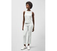 Enorsia Women's Perfect Combed Cotton Soft Rib Vest & Crop Legging Co-ords in White | Size: 10 Enorsia White 10