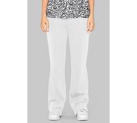 Enorsia Women's Pin Tuck front Jersey Trousers in White | Size: 14