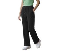 Enorsia Womens Pin Tuck Front Jersey Trousers with Elasticated Waistband, Drawstring Side Pockets Straight Fit & Raw Edge Hem Perfect Ladies Casual Trousers