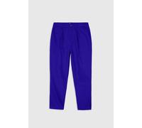 Enorsia Women's Pleated Cropped Trouser in Blue | Size: 14 Enorsia Blue 14