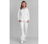 Enorsia Women's Premium Cotton Long Sleeve Shirts & Pajama Set in White | Size: 16 Enorsia White 16