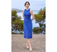 Enorsia Women's Premium Cotton Sleeveless Jersey Summer Dress | in Blue | Size: 16