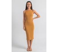 Enorsia Women's Premium Cotton Sleeveless Jersey Summer Dress | in Orange | Size: 16
