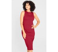 Enorsia Women's Premium Cotton Sleeveless Jersey Summer Dress | in Red | Size: 12