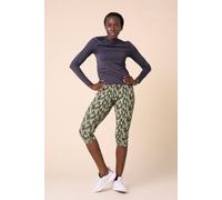Enorsia Women's Printed Cropped Leggings in Green | Size: 12 Enorsia Green 12