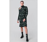 Enorsia Women's Printed Cut Out Mini Flare Dress in Green | Size: 14