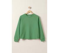 Enorsia Women's Raw Edge Sweatshirt in Green | Size: 14