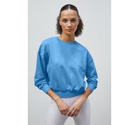 Enorsia Women's Ribbed Hem Cropped Sweatshirt in Blue | Size: 12 Enorsia Blue 12